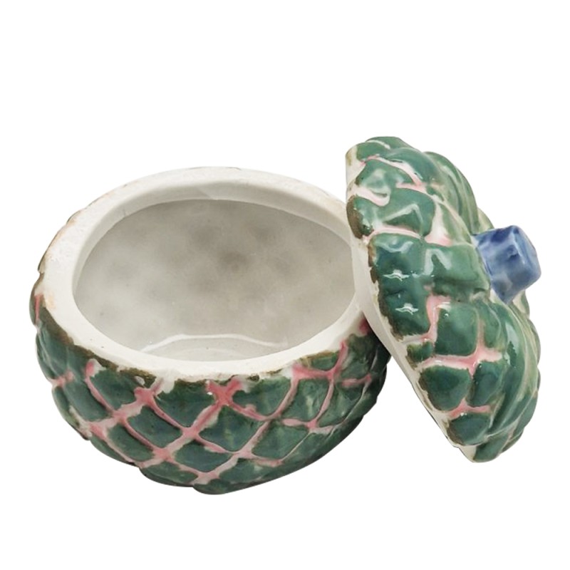 Artekko Kunka Πράσινο Βαζάκι Πορσελάνης με Καπάκι (6x6x7)cm