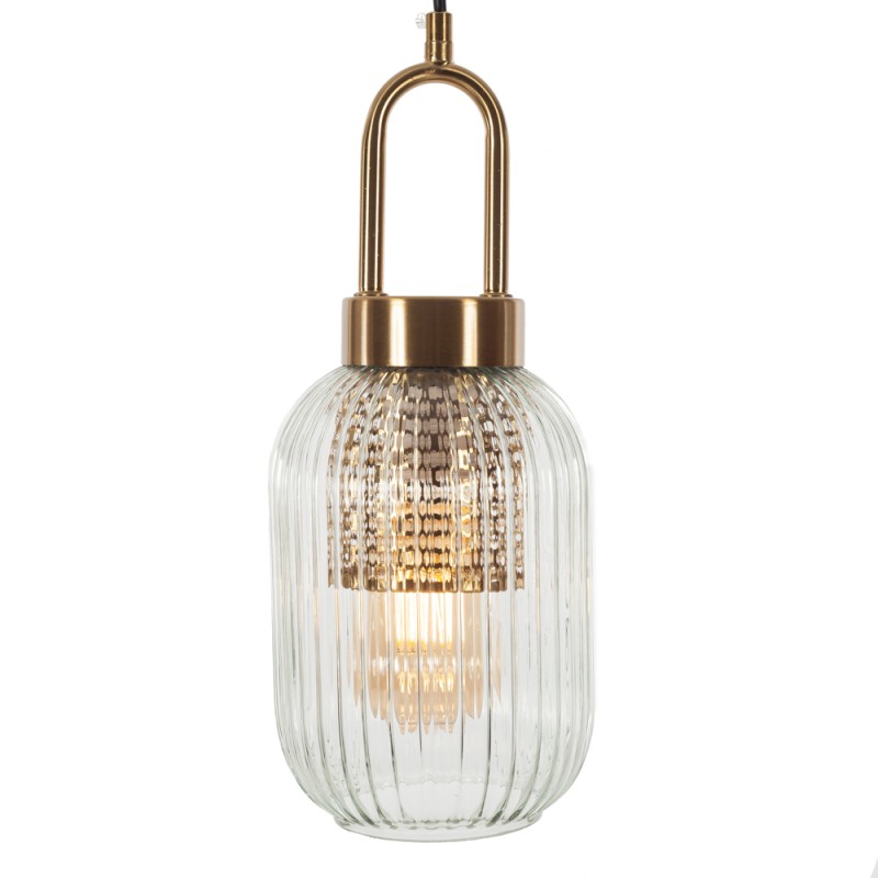 Artekko Glassy Φωτιστικό Οροφής Μονόφωτο (Ε27) Διάφανο Γυαλί/Μέταλλο (15x15x35)cm