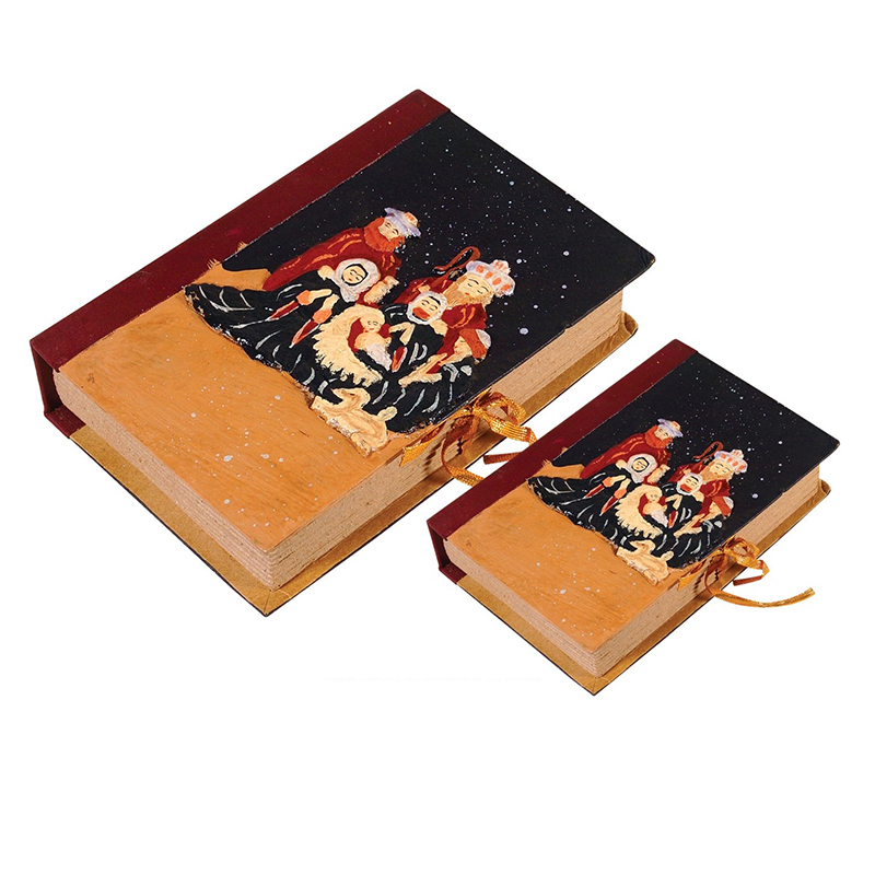 Artekko Book Χριστουγεννιάτικο Βιβλίο/Κουτί Χάρτινο Πολύχρωμο Σετ/2