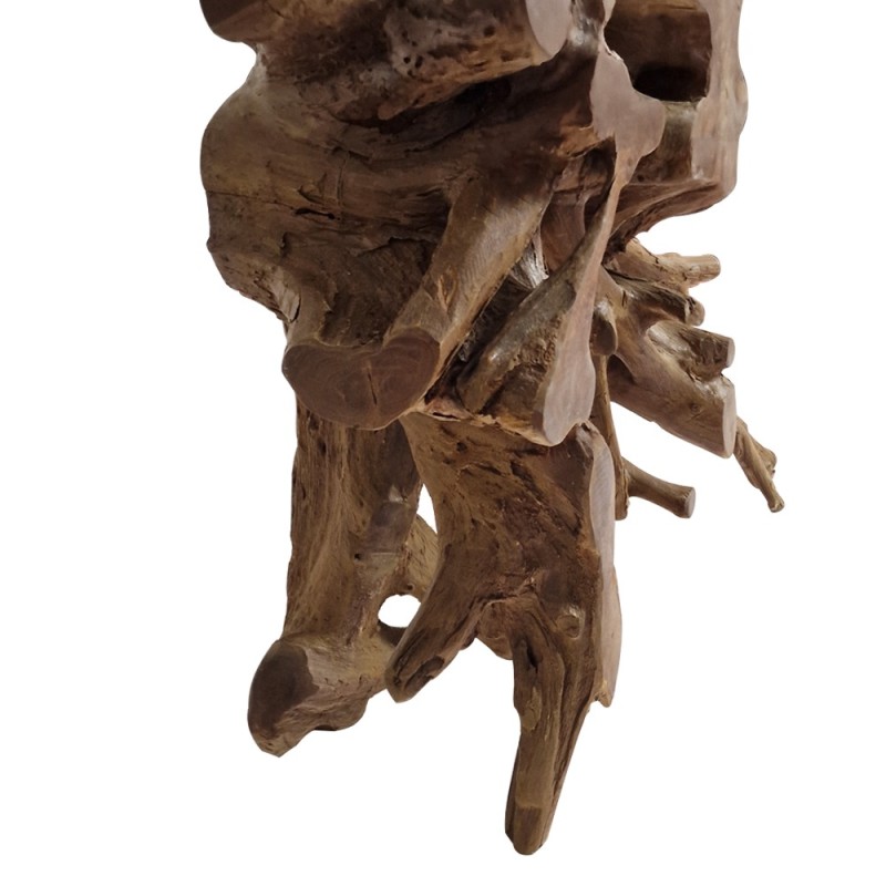 Artekko Munggur Ξύλινη Κονσόλα από Ρίζα Teak σε Φυσική Απόχρωση (100x40x78)cm με Τζάμι (120x45)cm