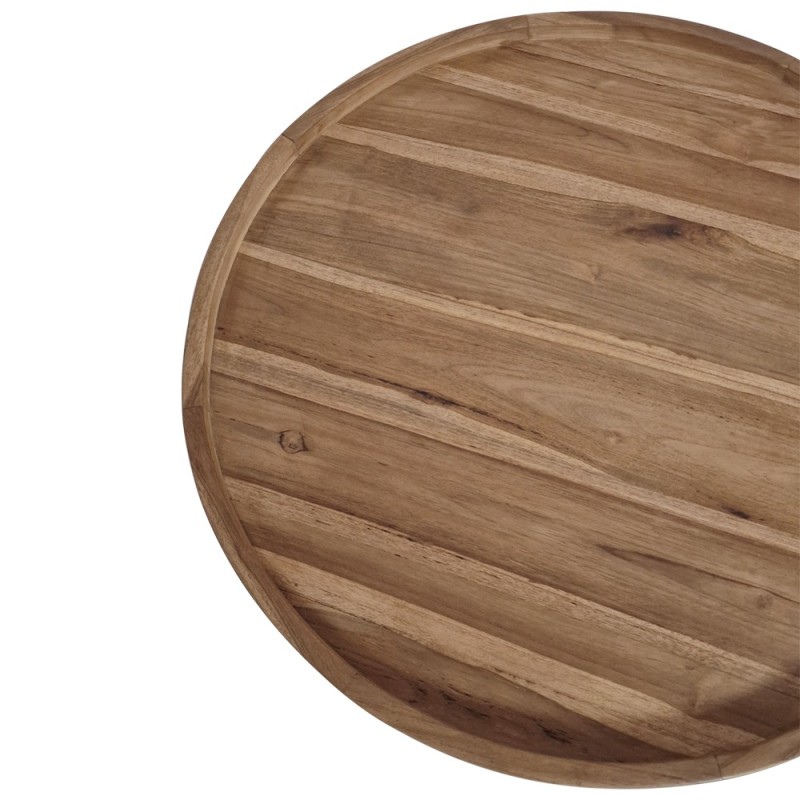 Artekko Munggur Ξύλινο Τραπέζι Σαλονιού σε Φυσική Απόχρωση (Φ80x45)cm