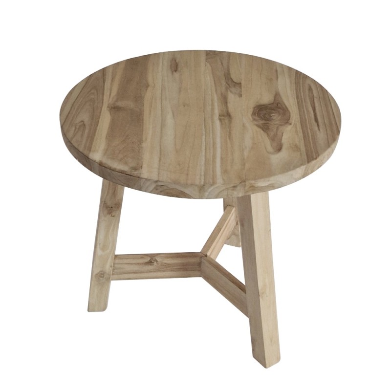 Artekko Munggur Ξύλινο Τραπέζι Σαλονιού σε Ανοιχτό Καφέ (Φ60x55)cm