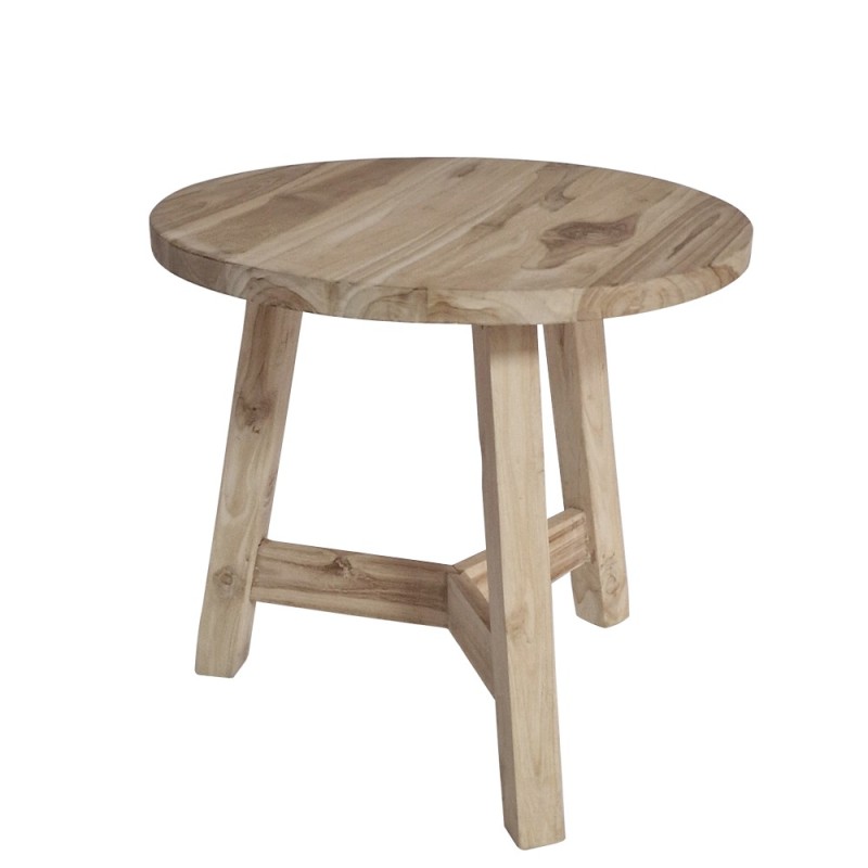 Artekko Munggur Ξύλινο Τραπέζι Σαλονιού σε Ανοιχτό Καφέ (Φ60x55)cm