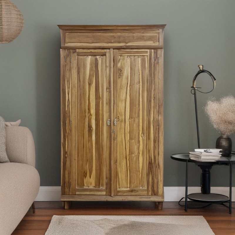 Artekko Munggur Ξύλινη Ντουλάπα σε Φυσική Απόχρωση (130x58x210)cm