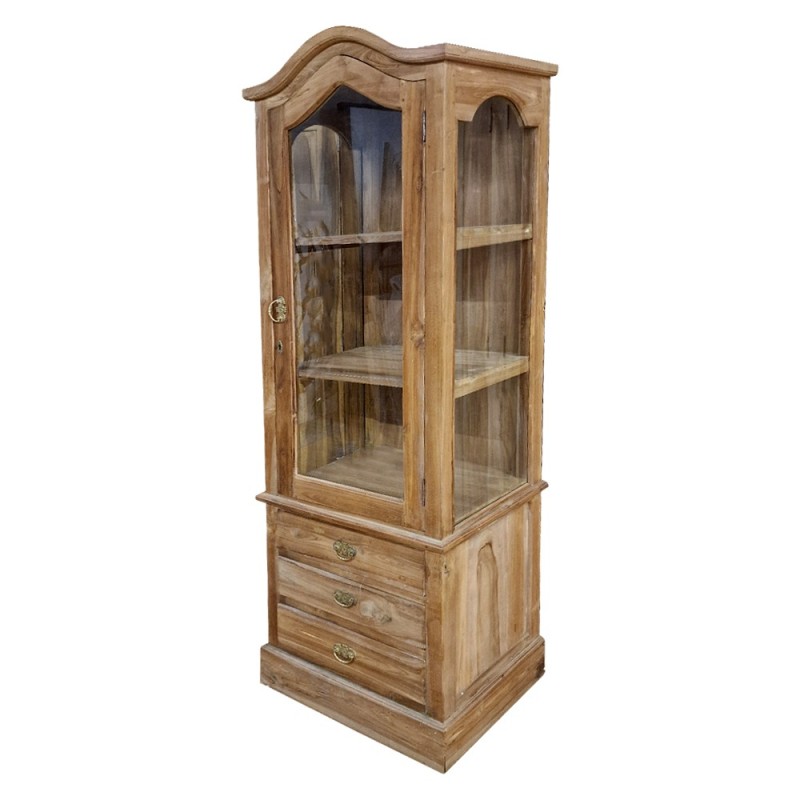 Artekko Munggur Ξύλινη Βιτρίνα σε Ανοιχτό Καφέ (64x43x195)cm