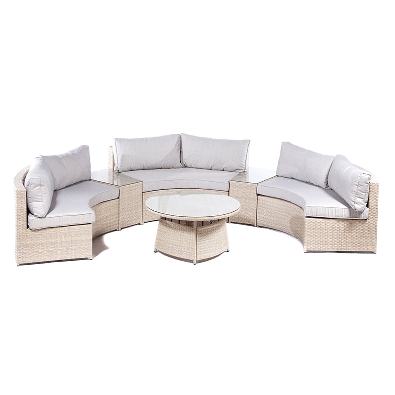 Artekko Tbilisi Σαλόνι Κήπου Rattan σε Μπεζ Απόχρωση Σετ 6 Τεμάχια