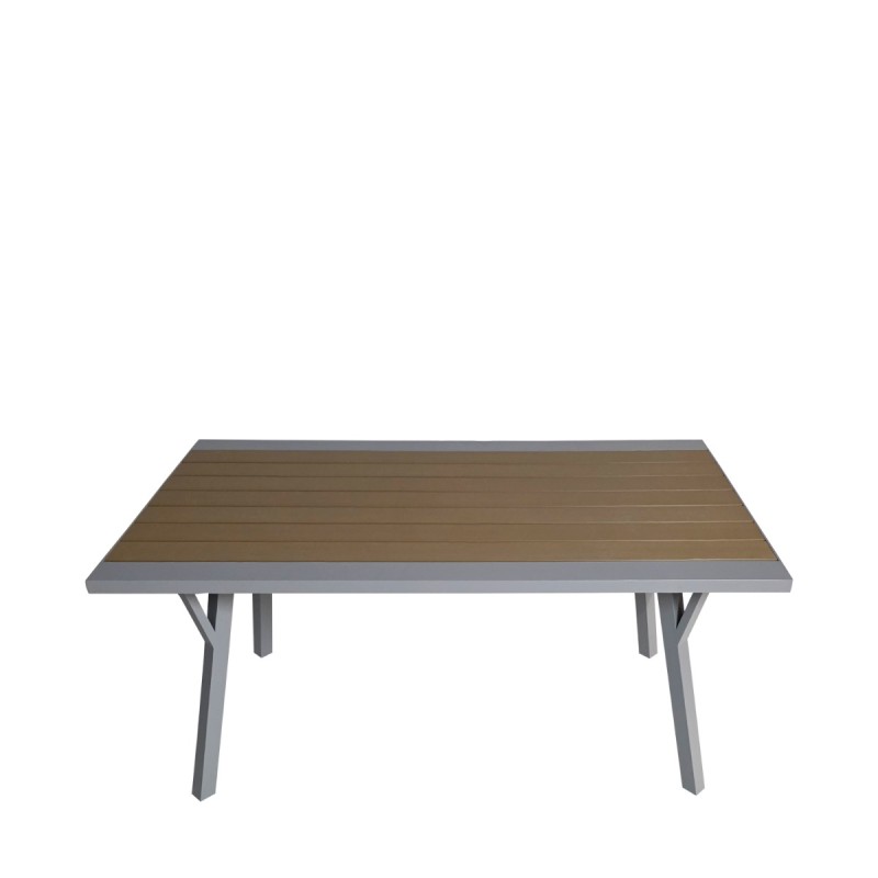 Artekko Alu Τραπέζι με Λευκό Σκελετό Αλουμινίου και Καφέ Polywood Επιφάνεια (60x87x103)cm