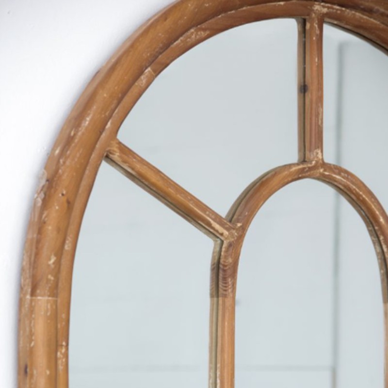 Artekko Arch Καθρέπτης Τοίχου Καφέ Πατίνα Ξύλο/Γυαλί (86.4x3.8x137.9)cm