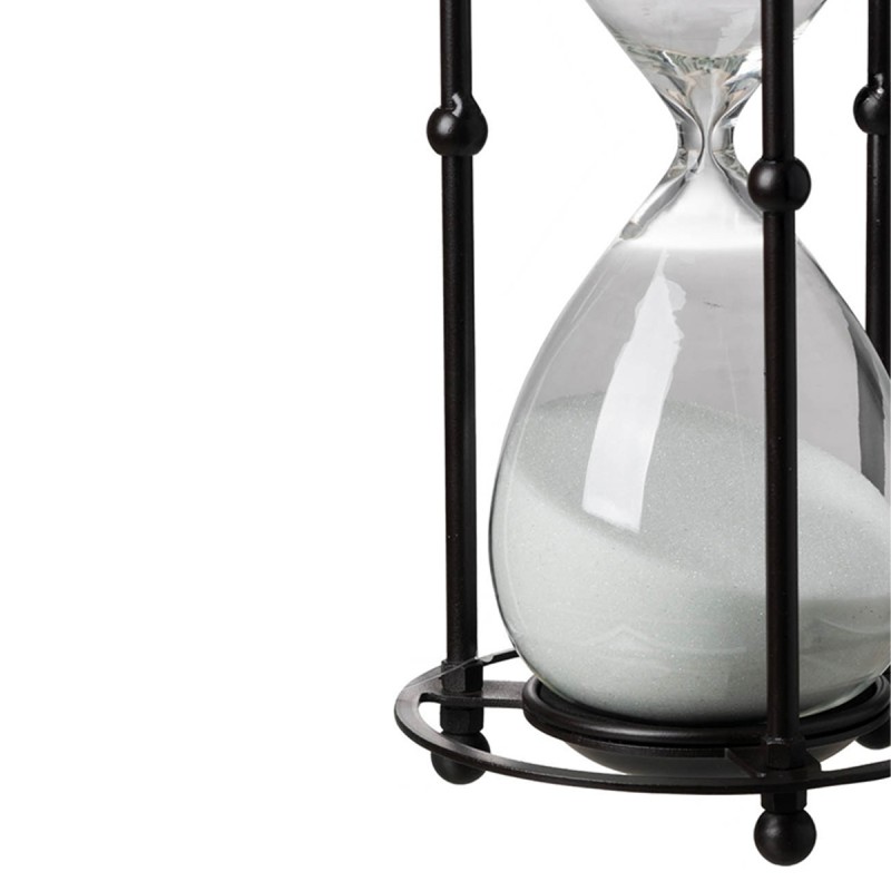 Artekko Hourglass Κλεψύδρα Διακοσμητική σε Μεταλλική Βάση Μαύρη με Λευκή Άμμο (15.8x15.8x33)cm