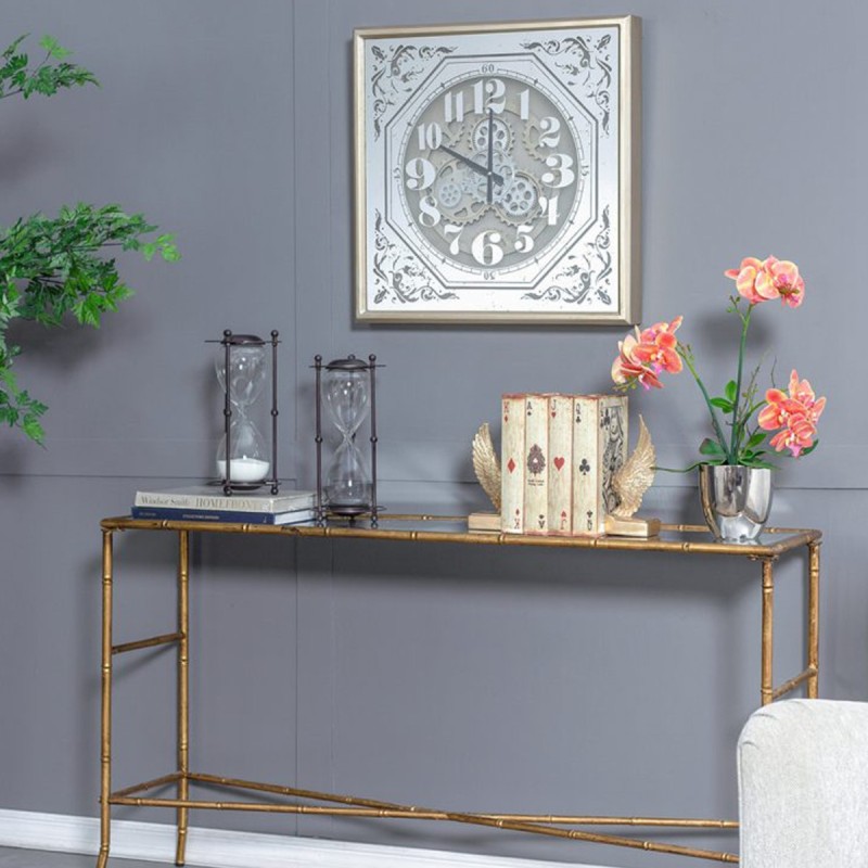 Artekko Hourglass Κλεψύδρα Διακοσμητική σε Μεταλλική Βάση Μαύρη με Λευκή Άμμο (15.8x15.8x33)cm