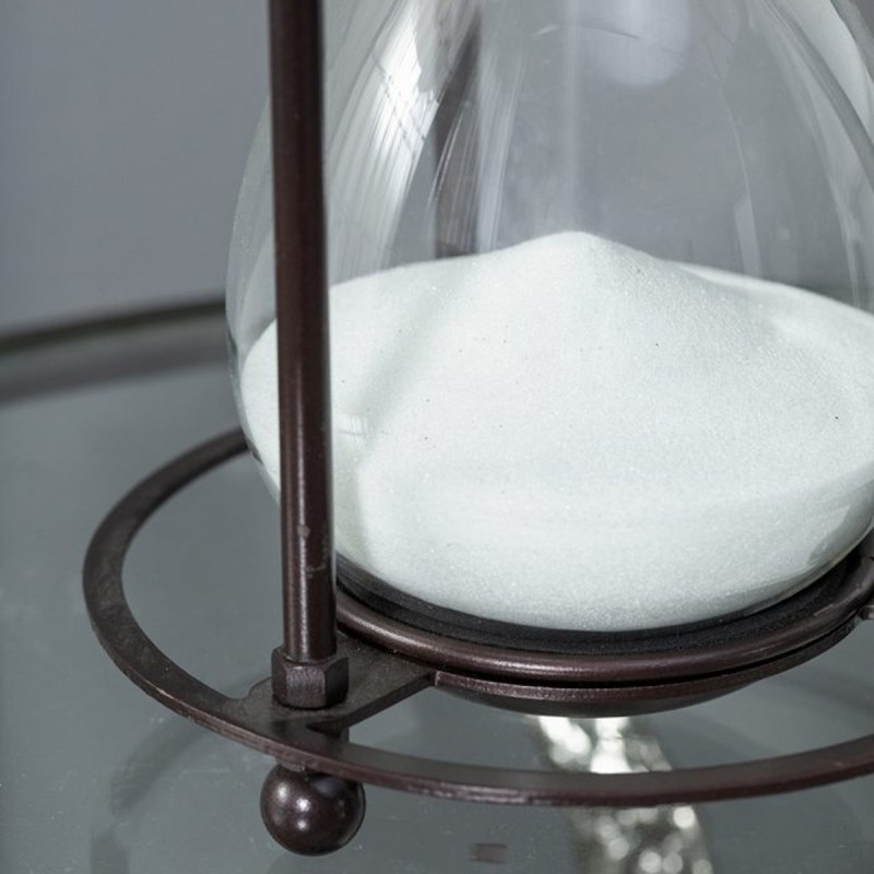 Artekko Hourglass Κλεψύδρα Διακοσμητική σε Μεταλλική Βάση Μαύρη με Λευκή Άμμο (15.8x15.8x33)cm