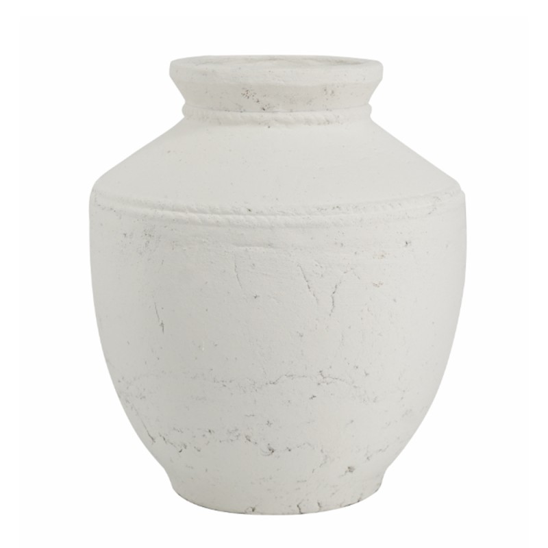 Artekko Antique Βάζο από Τερακότα Λευκό (30x30x35)cm