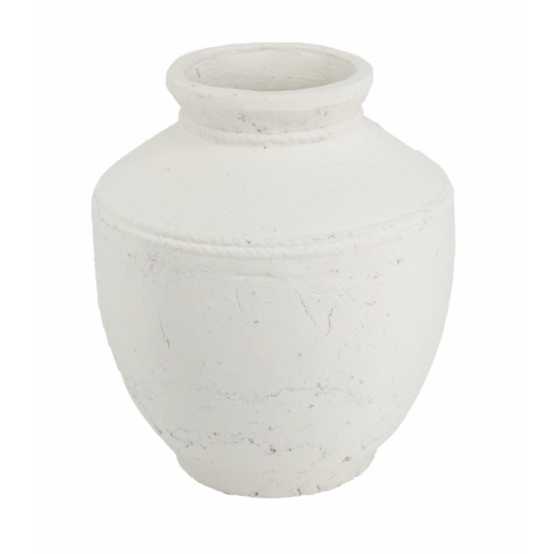 Artekko Antique Βάζο από Τερακότα Λευκό (30x30x35)cm