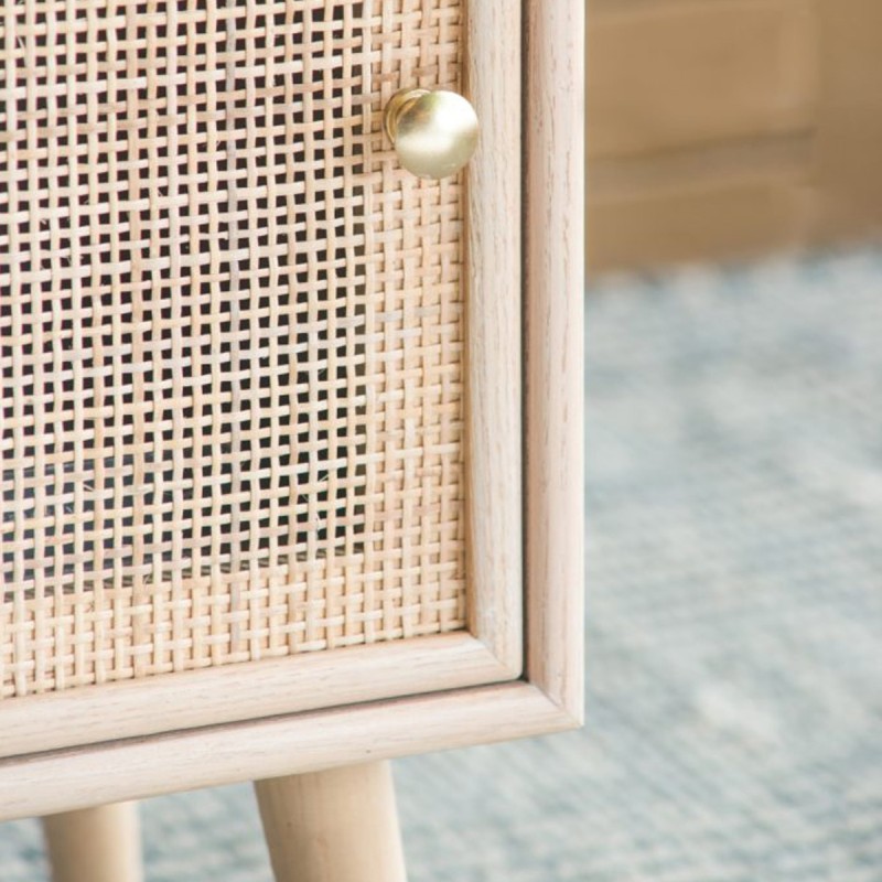 Artekko Cons Κομοδίνο MDF Ψάθα Φυσική Απόχρωση (42x34.5x71)cm