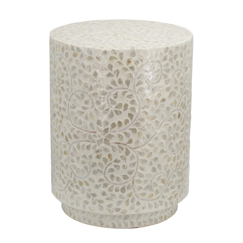 Artekko Ivory Τραπέζι Βοηθητικό Σκαμπό MDF Capiz Μπεζ (35x35x45)cm