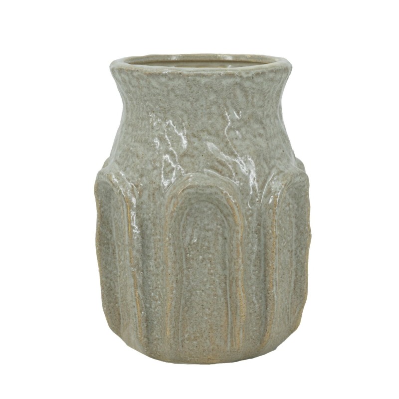 Artekko Akali Διακοσμητικό Βάζο Δοχείο Κεραμικό Μπεζ (15x15x20.5)cm