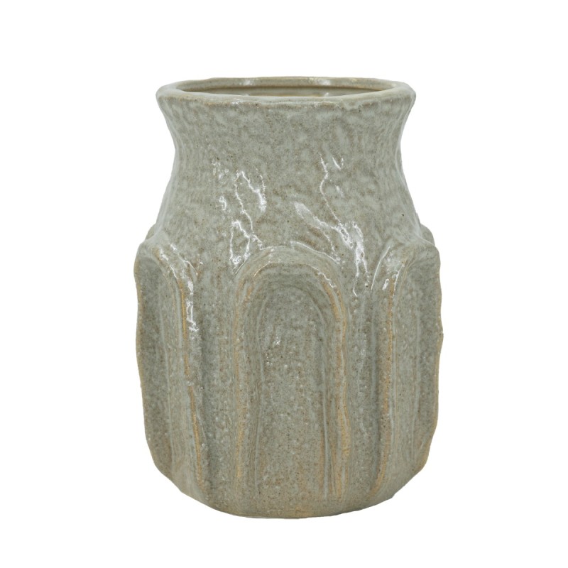 Artekko Akali Διακοσμητικό Βάζο Δοχείο Κεραμικό Μπεζ (15x15x20.5)cm