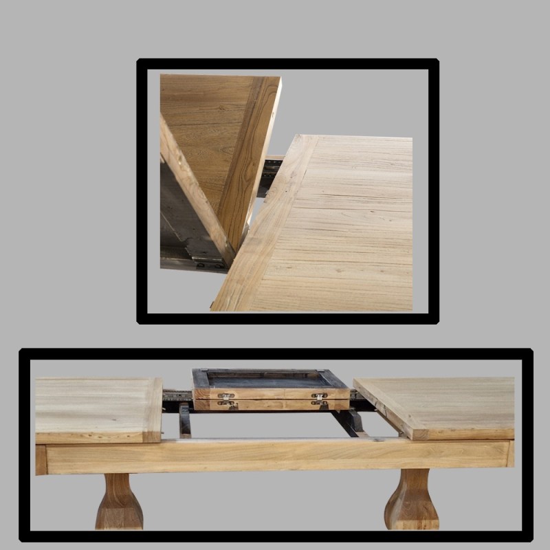 Artekko Τραπέζι τραπεζαρίας ανοιγόμενο από ξύλο μασίφ (180/260x100x78)cm