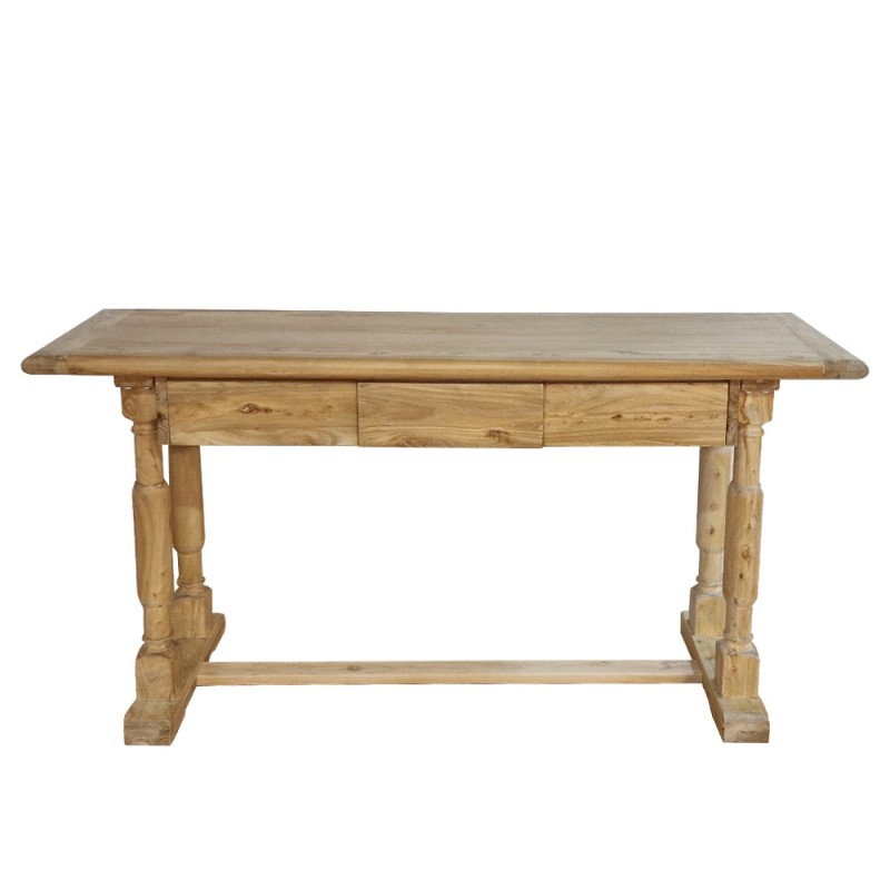 Artekko Deus Μασίφ Ξύλινη Κονσόλα σε Ανοιχτή Φυσική Απόχρωση (150x45x80)cm