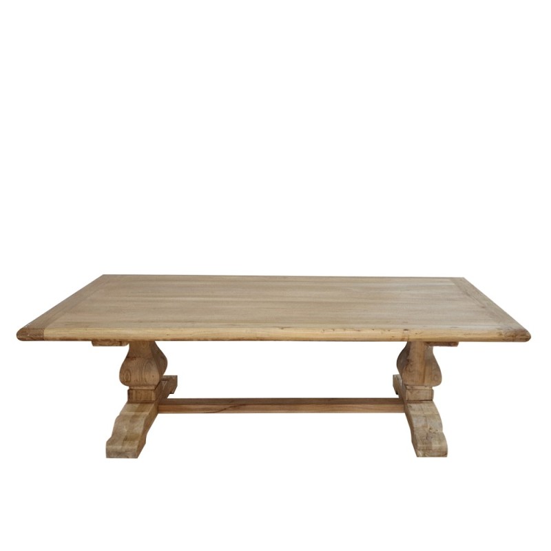 Artekko Deus Μασίφ Ξύλινο Τραπέζι Σαλονιού σε Ανοιχτή Φυσική Απόχρωση (150x77x45)cm