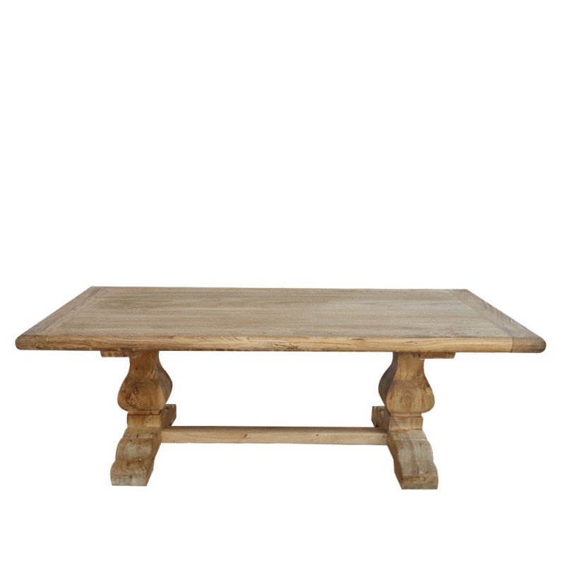 Artekko Deus Μασίφ Ξύλινο Τραπέζι Σαλονιού σε Ανοιχτή Φυσική Απόχρωση (130x70x45)cm