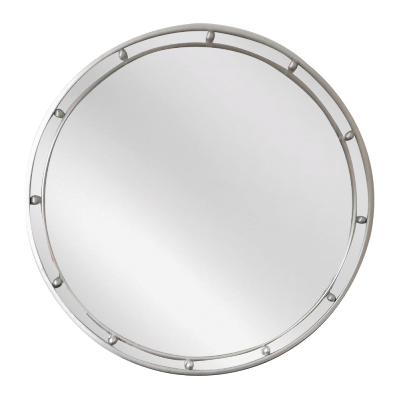 Artekko Dia Ασημί Μεταλλικός Στρογγυλός Καθρέπτης Τοίχου (60x3.5x60)cm