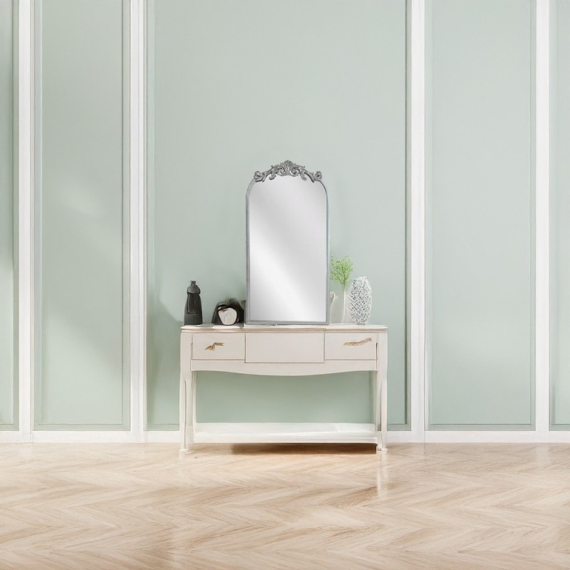 Artekko Dia Ασημί Μεταλλικός Καθρέπτης Τοίχου (33x3x63)cm