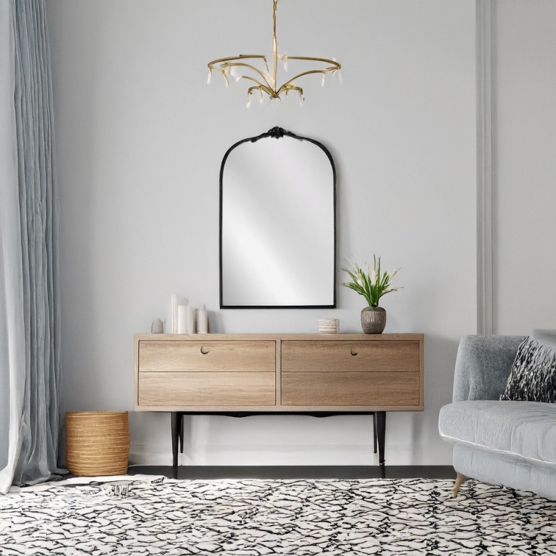 Artekko Dia Μαύρος Μεταλλικός Καθρέπτης Τοίχου (50.5x4x80.5)cm