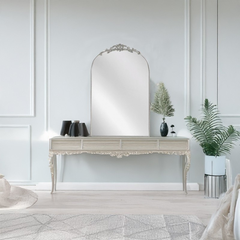 Artekko Dia Ασημί Μεταλλικός Καθρέπτης Τοίχου (50.5x4x80.5)cm