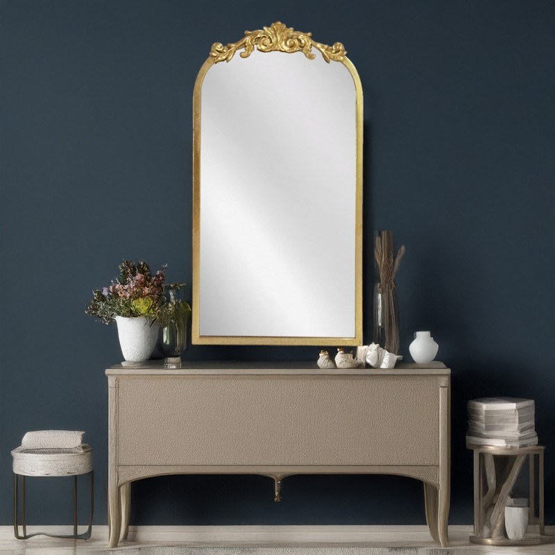 Artekko Dia Χρυσός Μεταλλικός Καθρέπτης Τοίχου (60x3x110)cm