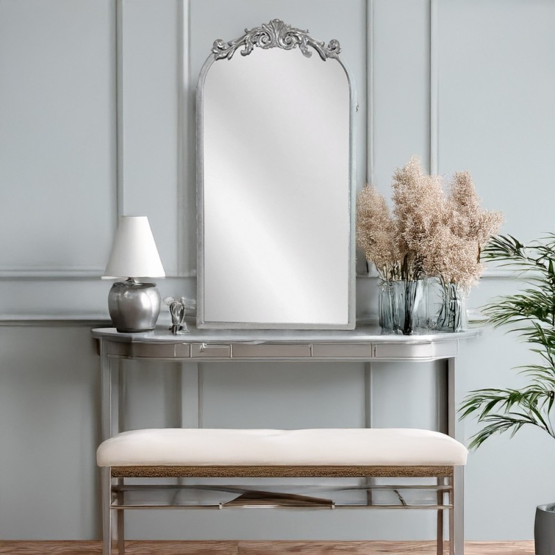 Artekko Dia Ασημί Μεταλλικός Καθρέπτης Τοίχου (60x3x110)cm