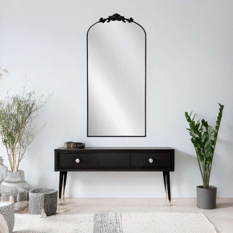 Artekko Dia Μαύρος Μεταλλικός Καθρέπτης Τοίχου (75x3x160)cm