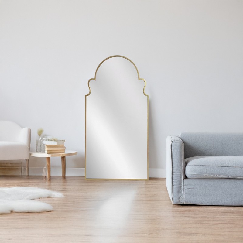 Artekko Dia Χρυσός Μεταλλικός Καθρέπτης Τοίχου (70x2.5x130)cm