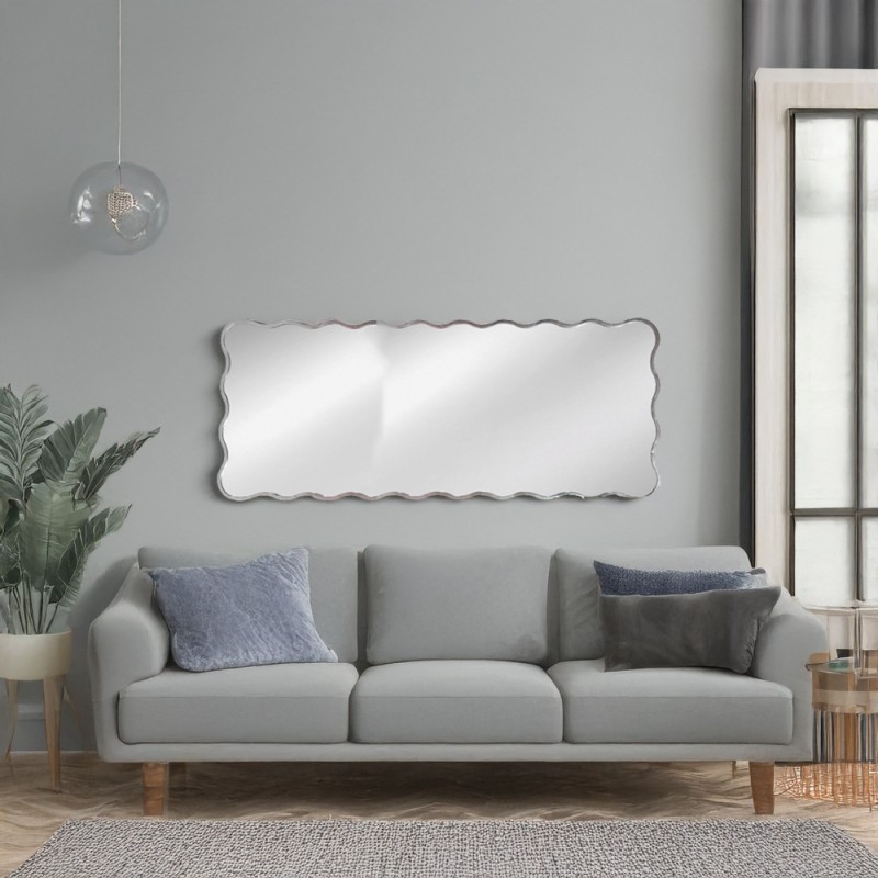 Artekko Dia Ασημί Μεταλλικός Καθρέπτης Τοίχου (80x2.5x180)cm