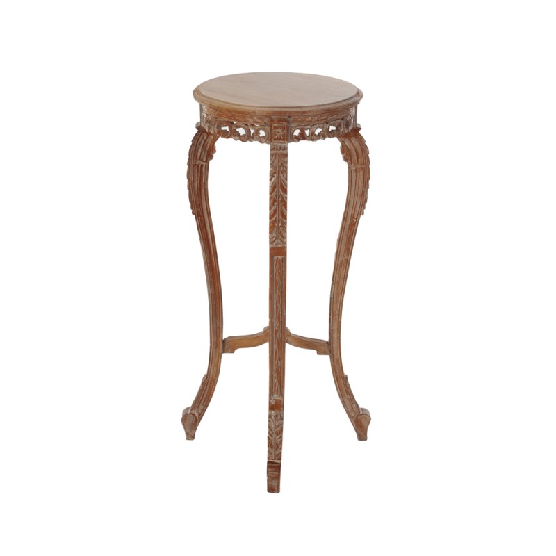 Artekko Magnus Ξύλινο Χειροποίητο Σκαλιστό Βοηθητικό Τραπεζάκι (40x40x93)cm