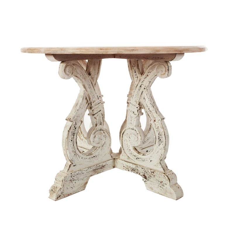 Artekko Magnus  Στρόγγυλο Ξύλινο Μασίφ Τραπεζάκι Σαλονιού (Φ92x69)cm