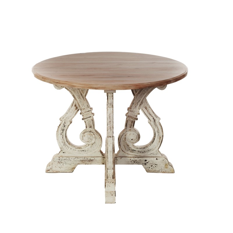 Artekko Magnus  Στρόγγυλο Ξύλινο Μασίφ Τραπεζάκι Σαλονιού (Φ92x69)cm