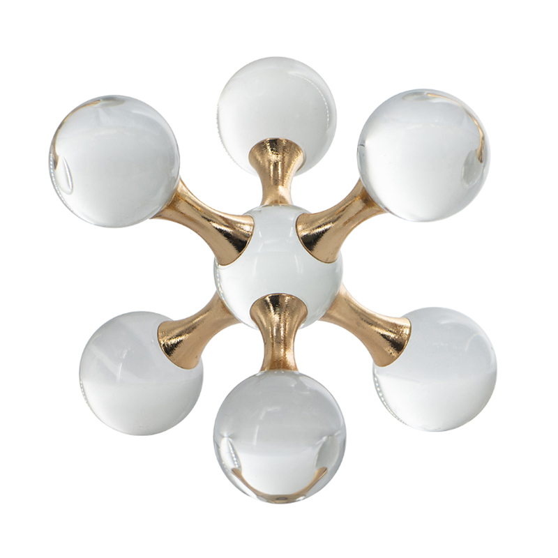 Artekko Molecular Διακοσμητικό σε Σχέδιο Μορίου Γυαλί Μέταλλο Χρυσό Διάφανο (17x17x17)cm