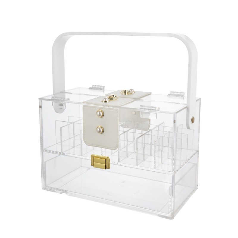 Artekko Acrylic Διακοσμητικό Κουτί Κοσμηματοθήκη Ακρυλικό Διάφανο (24x12.1x16)cm