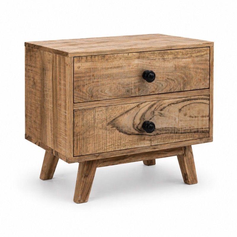 Artekko Attari Καφέ Κομοδίνο με 2 Συρτάρια από Ξύλο Teak (50x35.5x45.5)cm