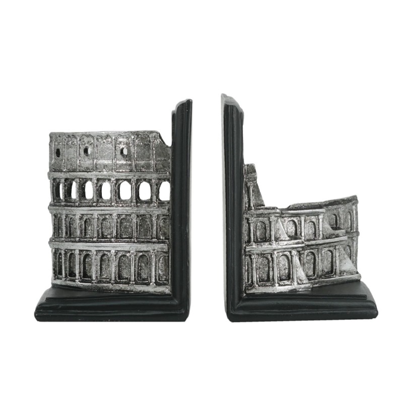 Artekko Bookends Ασημί Βιβλιοστάτες Κολοσσαίου από Ρητίνη (11.5x9x16.5)cm 2pcs