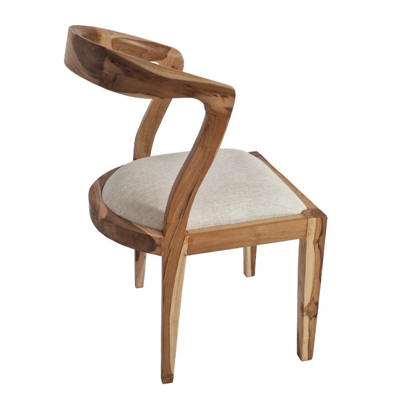 Artekko Munggur Ξύλινη Καρέκλα σε Φυσική Απόχρωση με Μπεζ Ύφασμα (50x53x83)cm