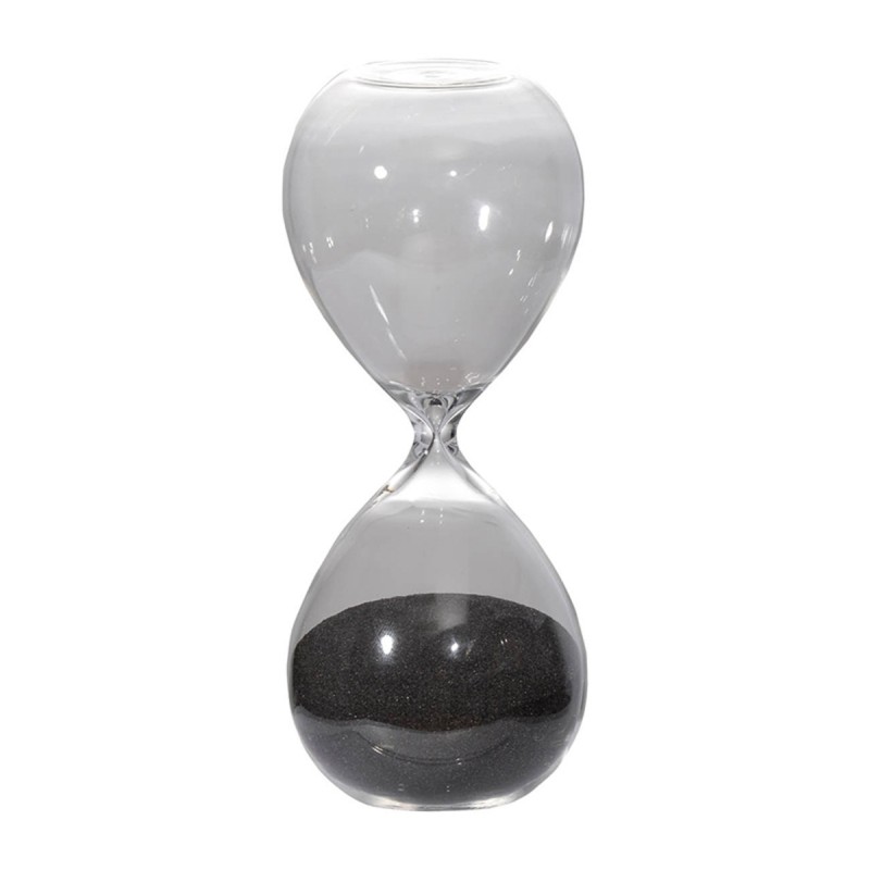Artekko Hourglass Κλεψύδρα Διακοσμητική Γυαλί Μαύρο (7.5x7.5x20.3)cm