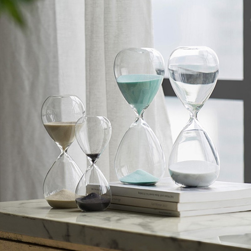 Artekko Hourglass Κλεψύδρα Διακοσμητική Γυάλινη Λευκή (9x9x25.5)cm