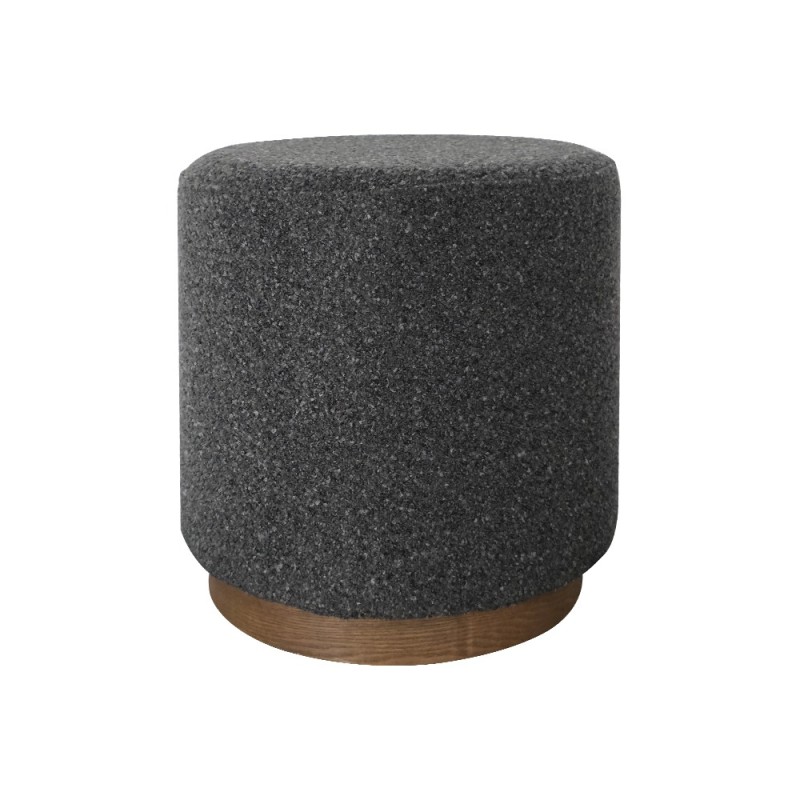 Artekko Cloud Σκούρο Γκρι Υφασμάτινο Μπουκλέ Σκαμπό (Φ41x44)cm