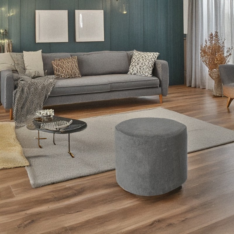 Artekko Cloud Γκρι Υφασμάτινο Σκαμπό (Φ41x44)cm