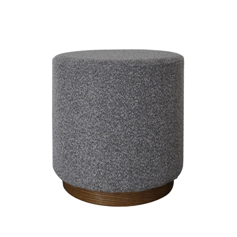 Artekko Cloud Γκρι Υφασμάτινο Μπουκλέ Σκαμπό (Φ41x44)cm