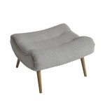 Artekko Cloud Μπεζ Υφασμάτινο Μπουκλέ Υποπόδιο Σκαμπό (68x58x40)cm