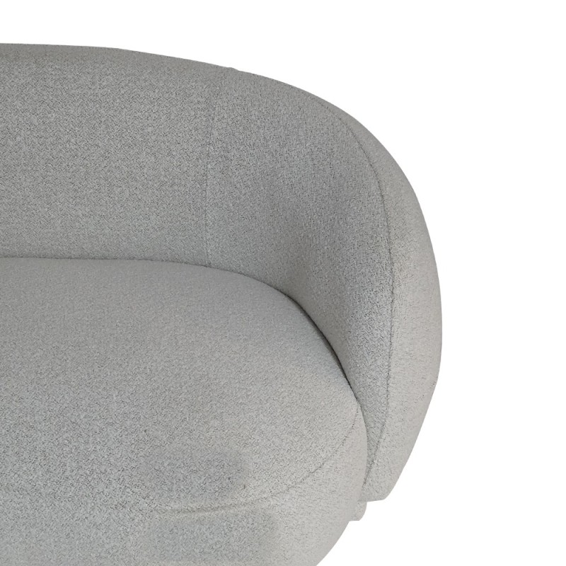 Artekko Cloud Υφασμάτινος Μπουκλέ Τριθέσιος Καναπές σε Λευκό του Πάγου (191x93x73)cm