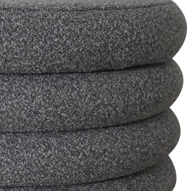 Artekko Cloud Γκρι Υφασμάτινο Μπουκλέ Σκαμπό με Αποθηκευτικό Χώρο (59x59x40)cm